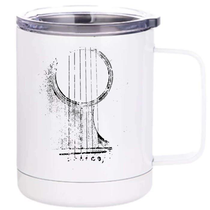 Acoustic Guitar Player Six String Classic Rock Roll Front & Back 12oz Stainless Steel Tumbler Cup