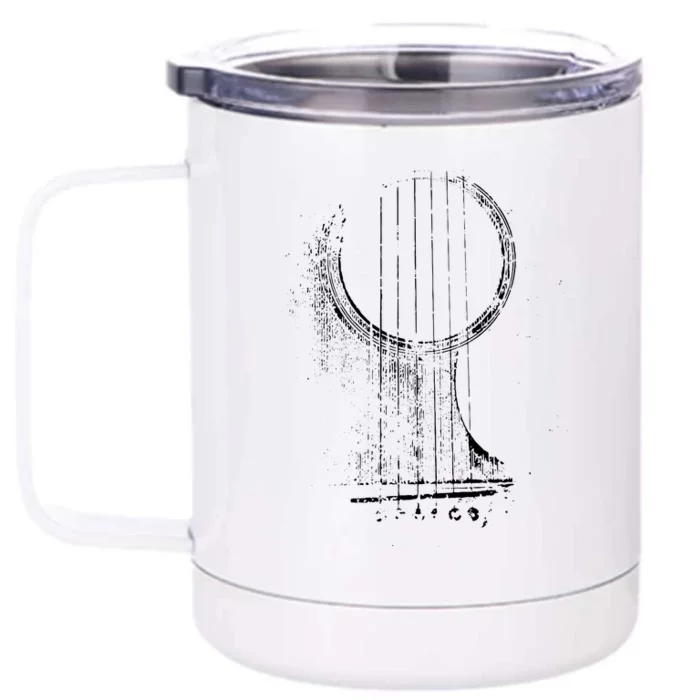 Acoustic Guitar Player Six String Classic Rock Roll Front & Back 12oz Stainless Steel Tumbler Cup