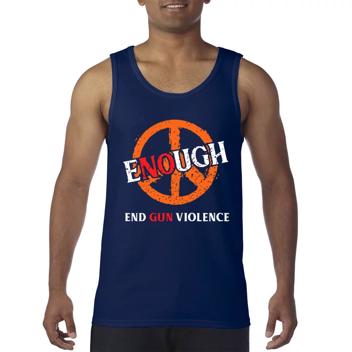 Anti Gun Peace Sign End Gun Violence Wear Orange Tank Top