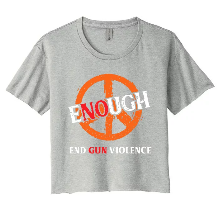 Anti Gun Peace Sign End Gun Violence Wear Orange Women's Crop Top Tee