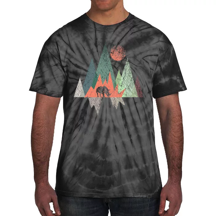 Animal Geometric Pattern Colorful Rhino Tie-Dye T-Shirt