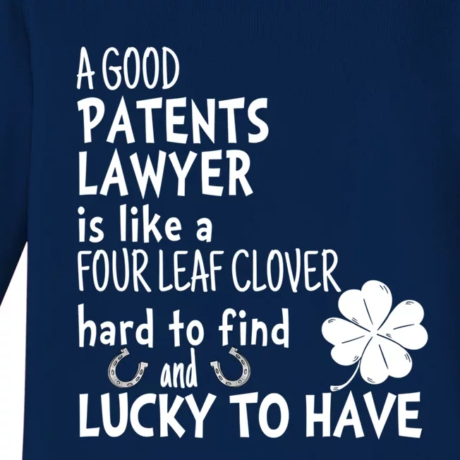 A Good Patents Lawyer Is Like A 4 Leaf Clover St Patricks Gift Baby Long Sleeve Bodysuit