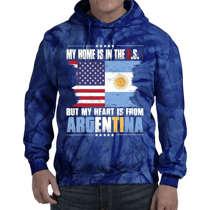 American Grown Patriot Argentinian American from Argentina Tie Dye Hoodie