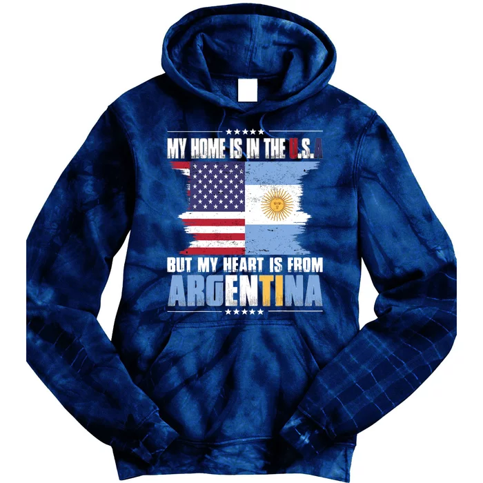 American Grown Patriot Argentinian American from Argentina Tie Dye Hoodie