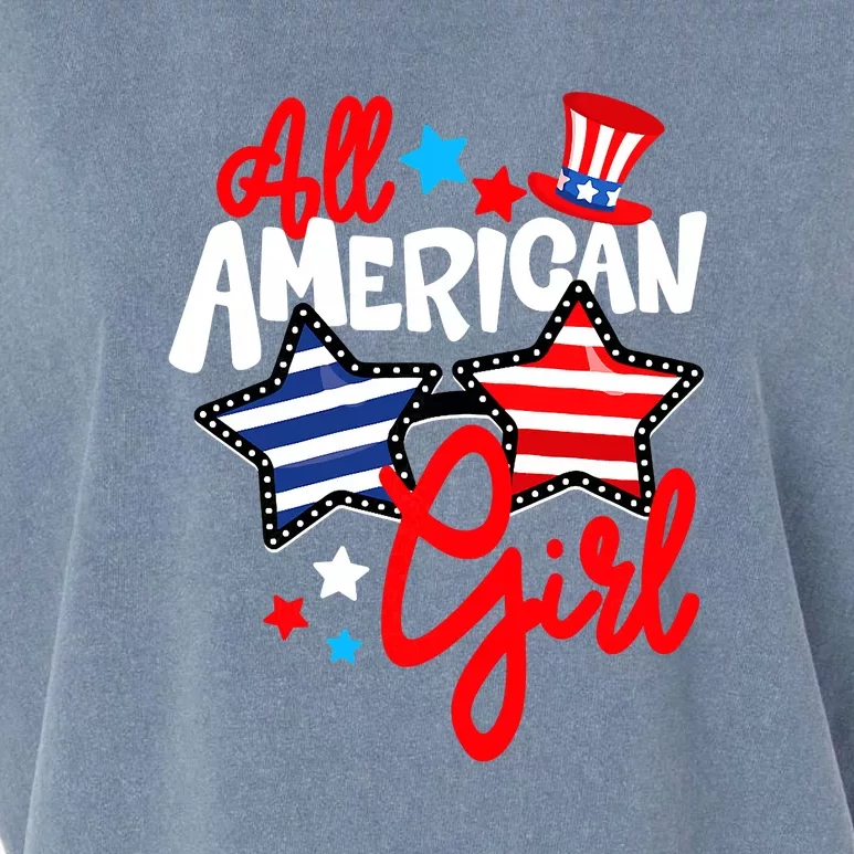 American Girls Patriotic July 4th Funny Garment-Dyed Women's Muscle Tee