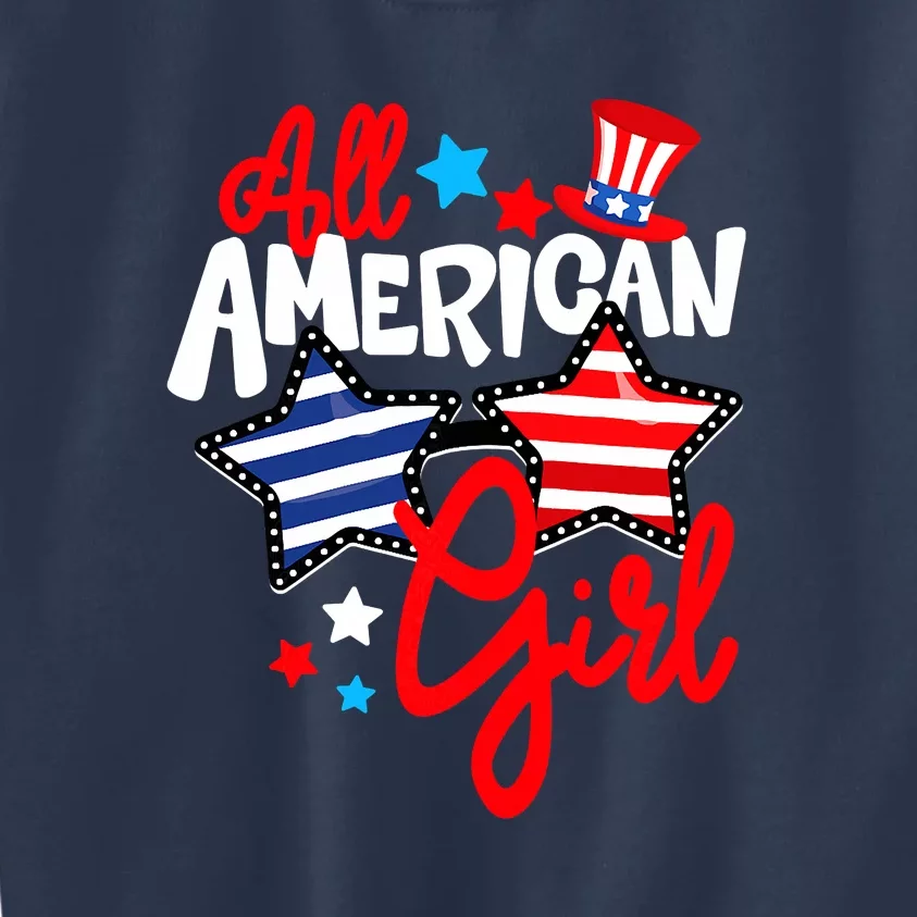 American Girls Patriotic July 4th Funny Kids Sweatshirt