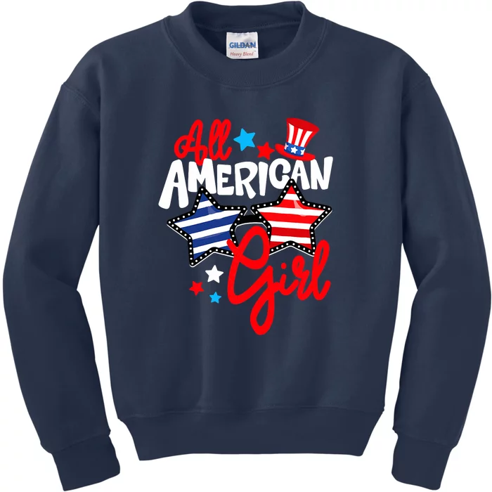 American Girls Patriotic July 4th Funny Kids Sweatshirt