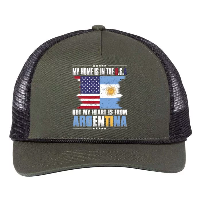 American Grown Patriot Argentinian American from Argentina Retro Rope Trucker Hat Cap