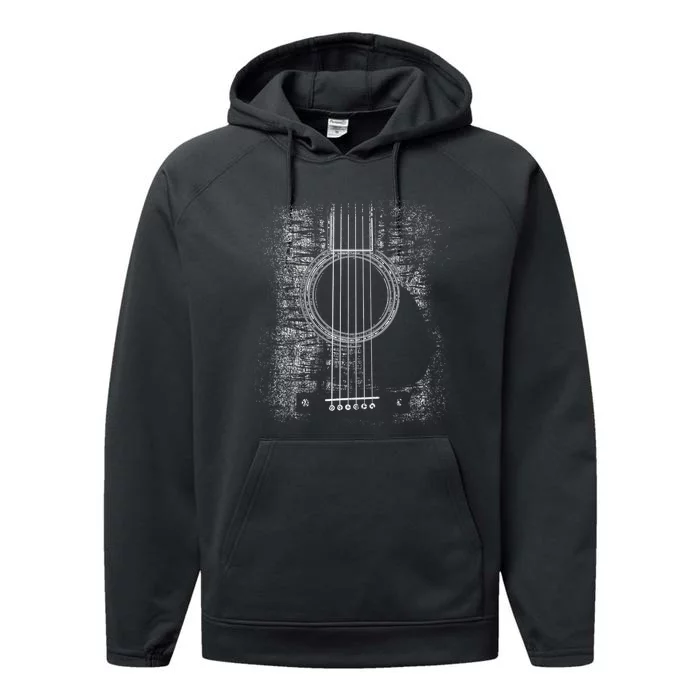 Acoustic Guitar Player Six String Classic Rock & Roll Performance Fleece Hoodie