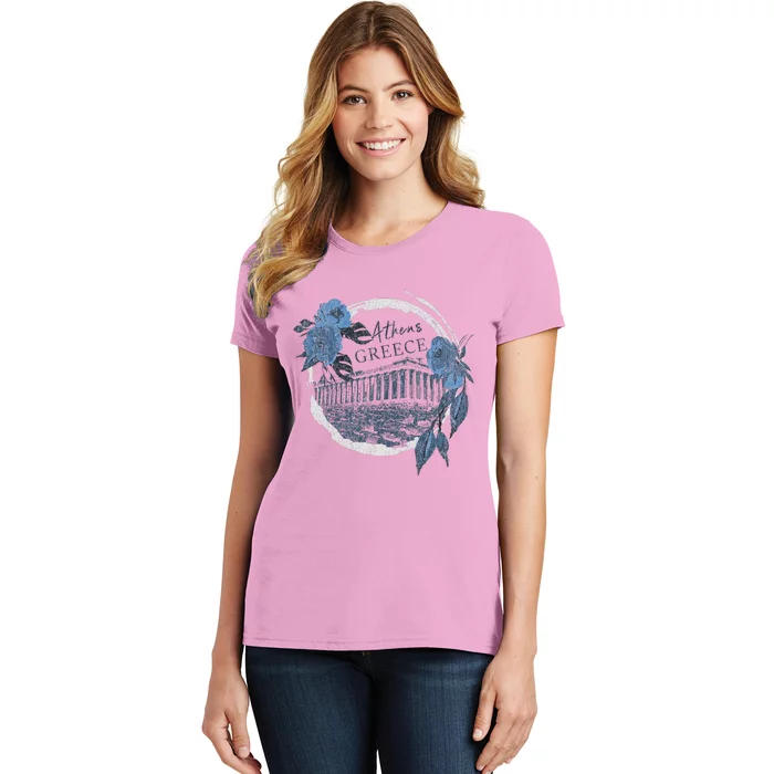 Athens Greece Parthenon Floral Women's T-Shirt