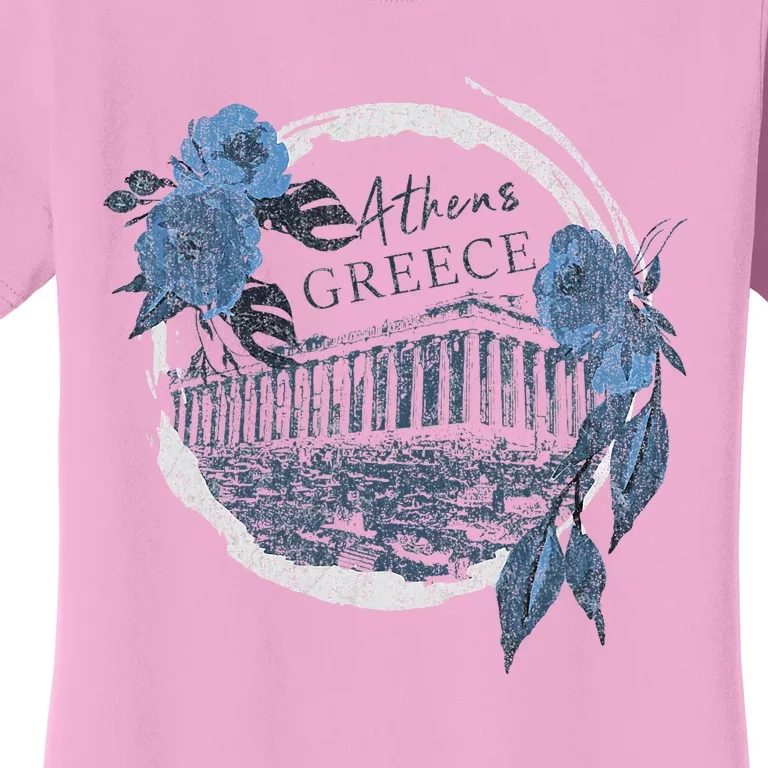 Athens Greece Parthenon Floral Women's T-Shirt