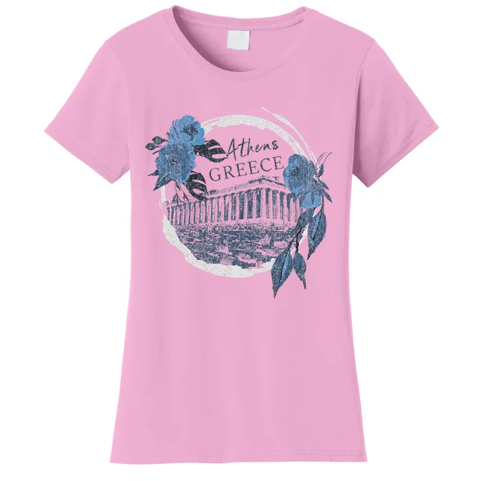 Athens Greece Parthenon Floral Women's T-Shirt