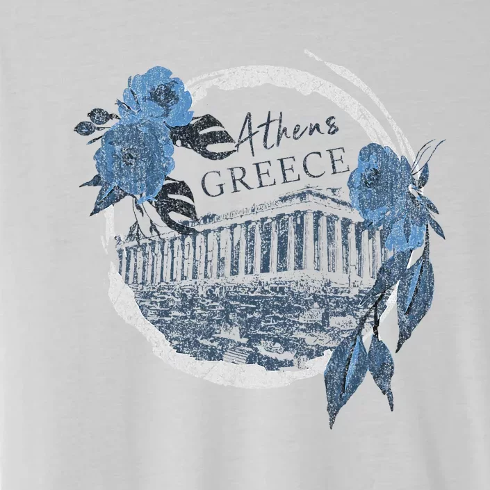 Athens Greece Parthenon Floral ChromaSoft Performance T-Shirt