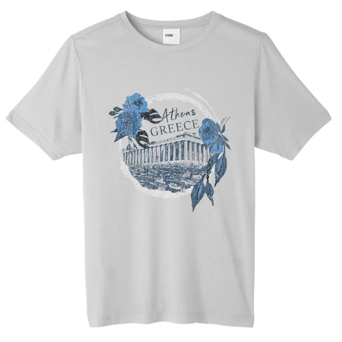 Athens Greece Parthenon Floral ChromaSoft Performance T-Shirt