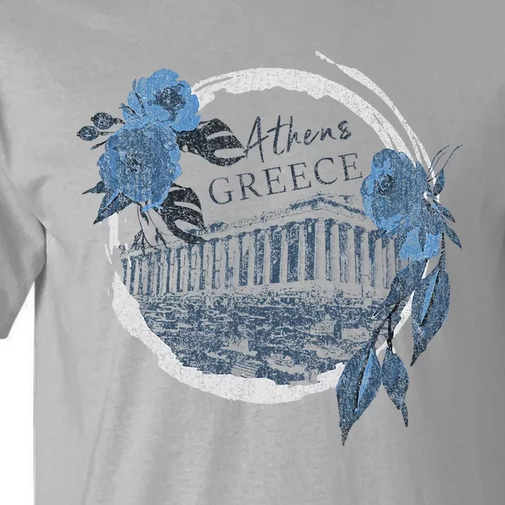 Athens Greece Parthenon Floral Tall T-Shirt