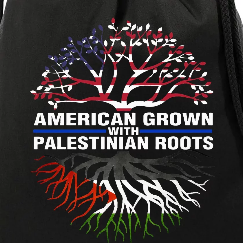 American Grown Palestinian Roots Palestine Flag Drawstring Bag