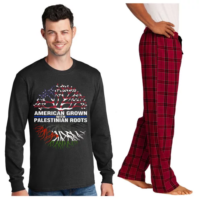 American Grown Palestinian Roots Palestine Flag Long Sleeve Pajama Set