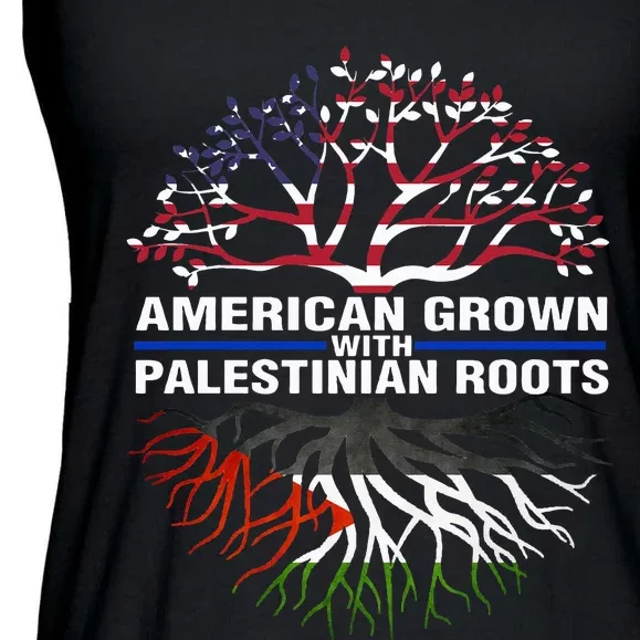 American Grown Palestinian Roots Palestine Flag Ladies Essential Flowy Tank