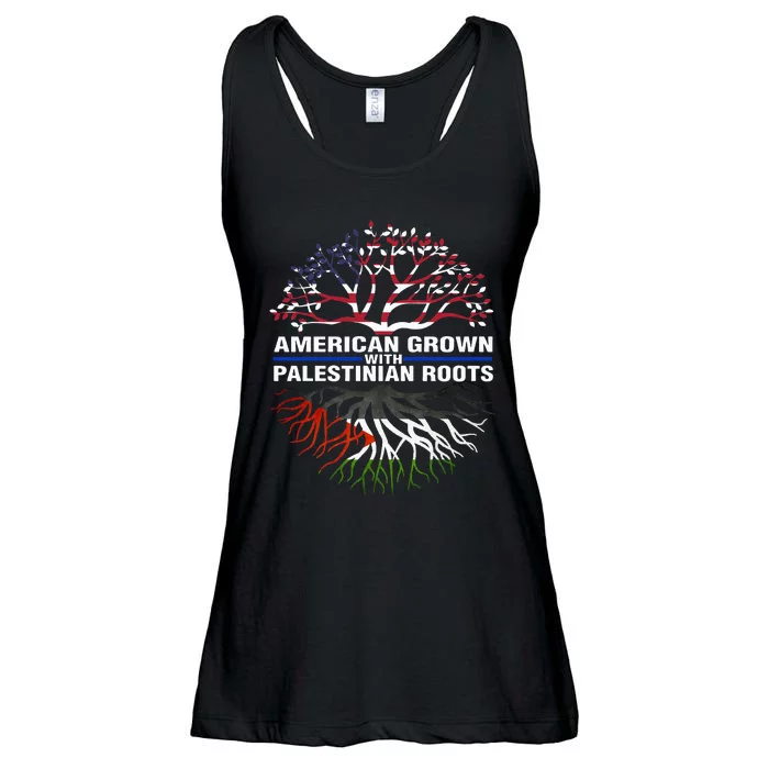 American Grown Palestinian Roots Palestine Flag Ladies Essential Flowy Tank