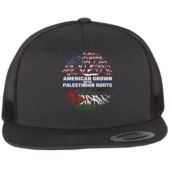 American Grown Palestinian Roots Palestine Flag Flat Bill Trucker Hat