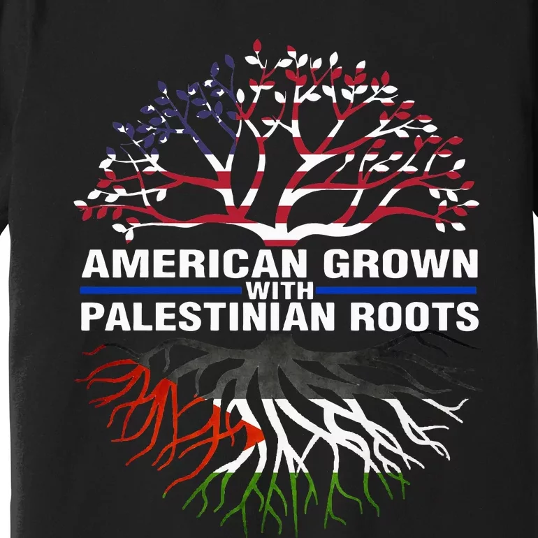 American Grown Palestinian Roots Palestine Flag Premium T-Shirt