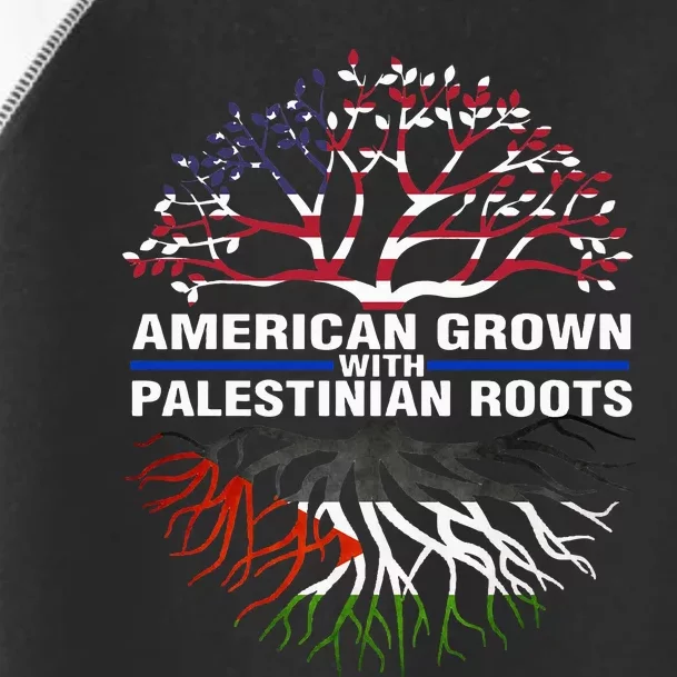 American Grown Palestinian Roots Palestine Flag Toddler Fine Jersey T-Shirt