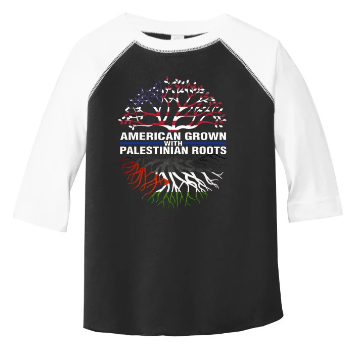 American Grown Palestinian Roots Palestine Flag Toddler Fine Jersey T-Shirt