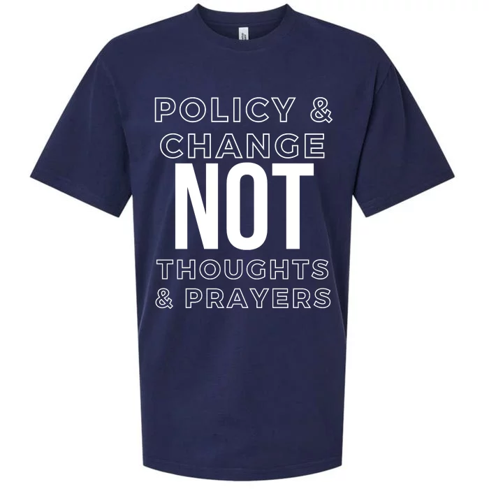 Anti Gun Policy & Change Not Thoughts & Prayers Wear Orange Sueded Cloud Jersey T-Shirt