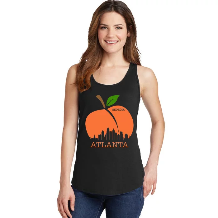 Atlanta Georgia Peach Skyline Ladies Essential Tank