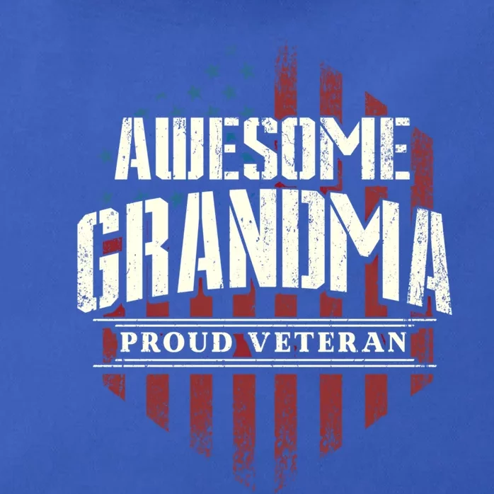 Awesome Grandma Proud Veteran America Flag Veteran's Day Cool Gift Zip Tote Bag