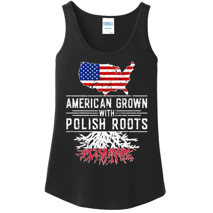 American Grown Polish Roots Pride Poland Ladies Essential Tank