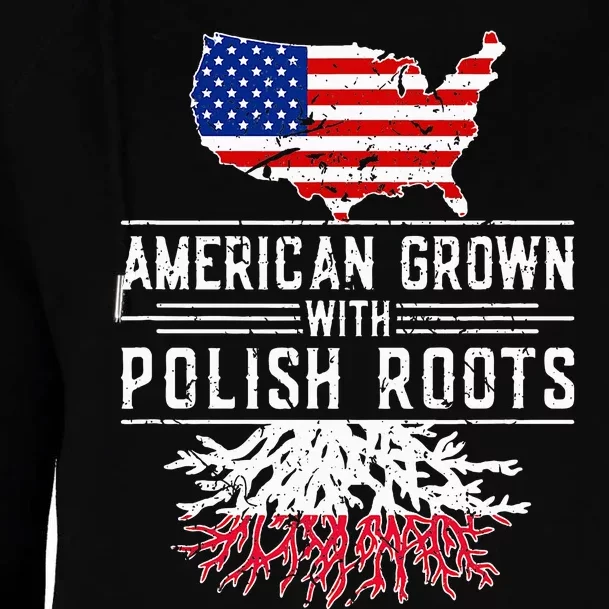 American Grown Polish Roots Pride Poland Womens Funnel Neck Pullover Hood