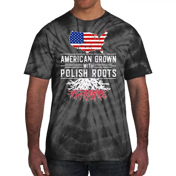 American Grown Polish Roots Pride Poland Tie-Dye T-Shirt