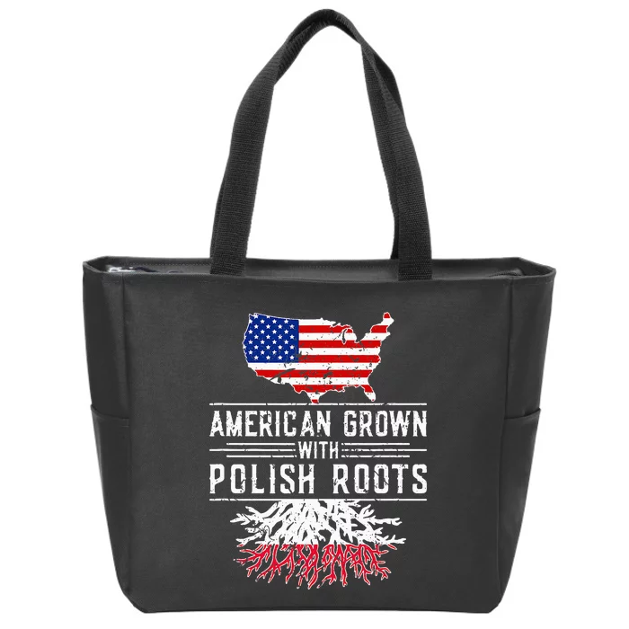 American Grown Polish Roots Pride Poland Zip Tote Bag