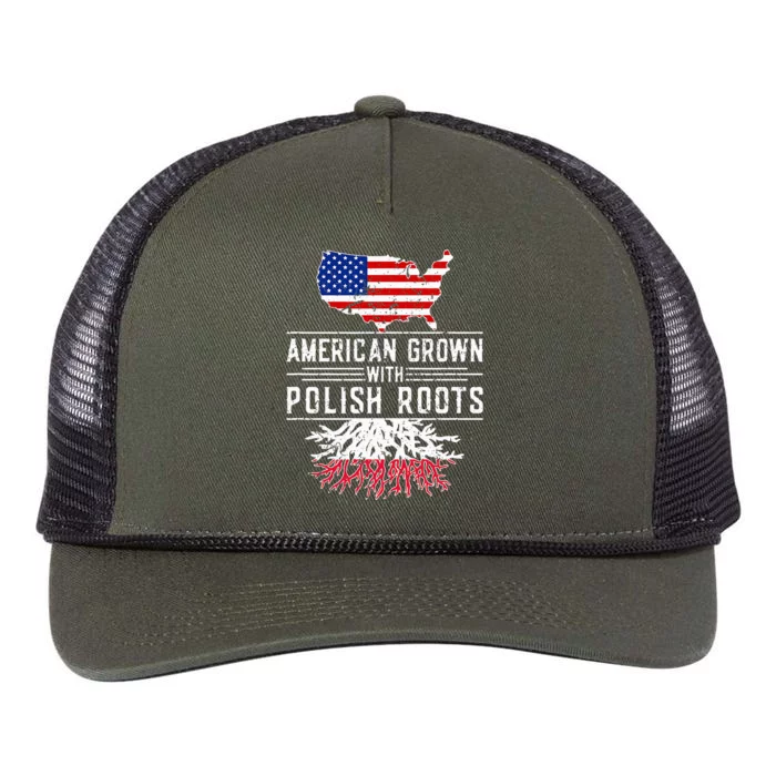 American Grown Polish Roots Pride Poland Retro Rope Trucker Hat Cap