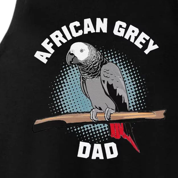 African Grey Parrot Dad Funny Ladies Tri-Blend Wicking Tank