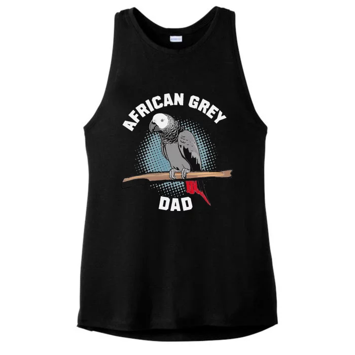 African Grey Parrot Dad Funny Ladies Tri-Blend Wicking Tank