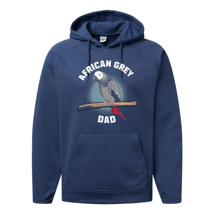 African Grey Parrot Dad Funny Performance Fleece Hoodie