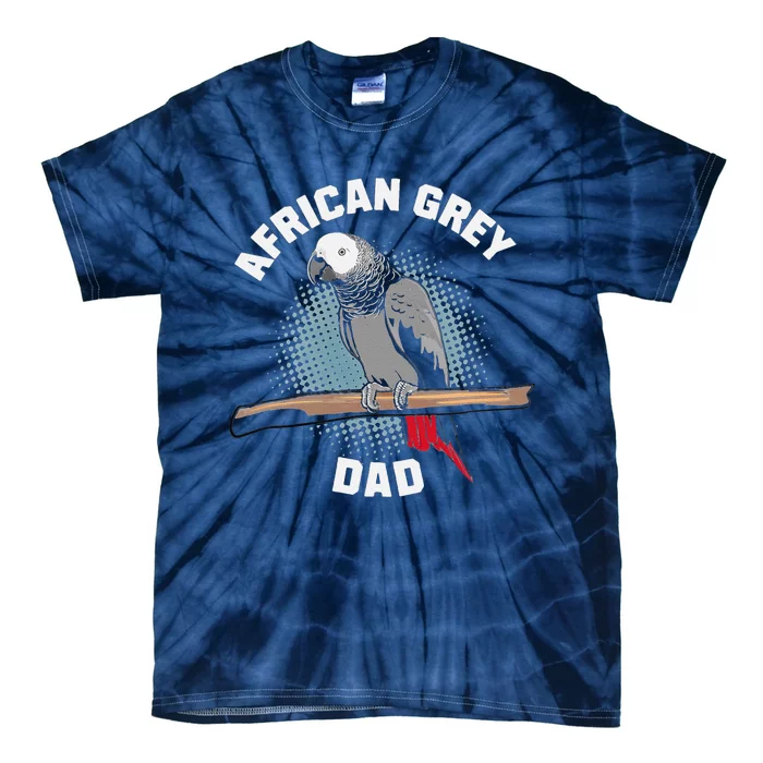 African Grey Parrot Dad Funny Tie-Dye T-Shirt