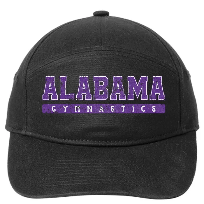 Alabama Gymnastics Purple Vintage Text 7-Panel Snapback Hat