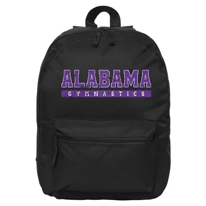 Alabama Gymnastics Purple Vintage Text 16 in Basic Backpack