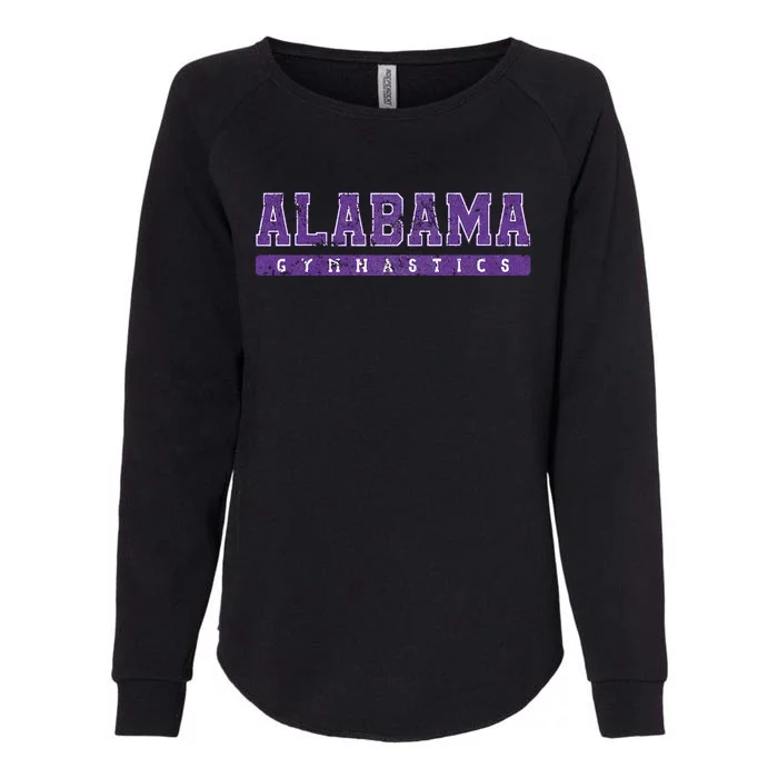 Alabama Gymnastics Purple Vintage Text Womens California Wash Sweatshirt