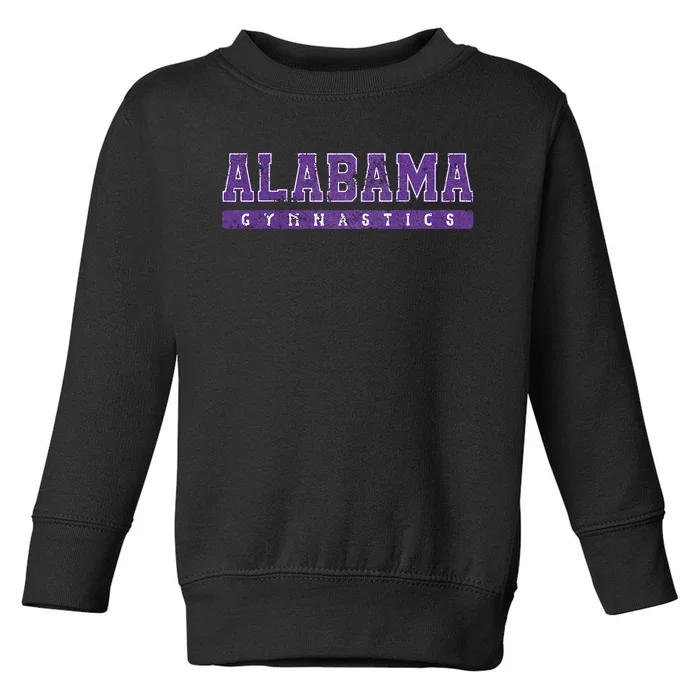 Alabama Gymnastics Purple Vintage Text Toddler Sweatshirt