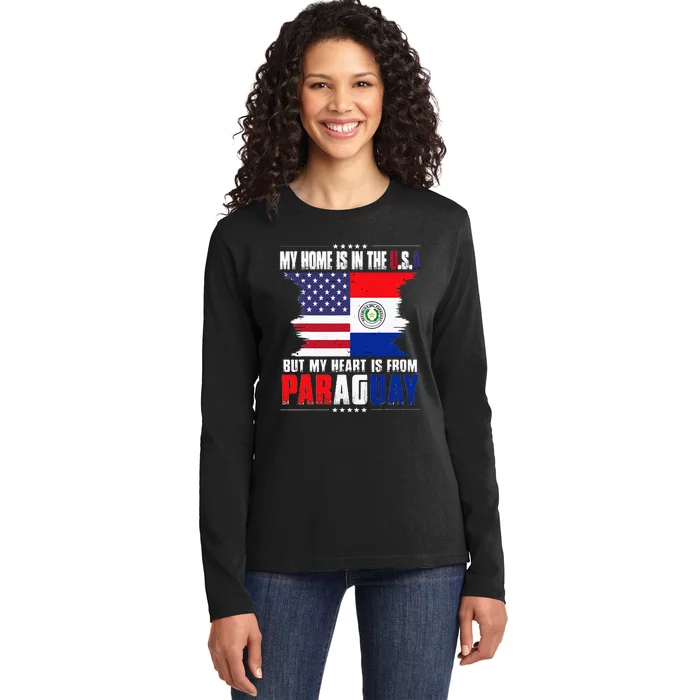 American Grown Patriot Paraguayan American From Paraguay Ladies Long Sleeve Shirt