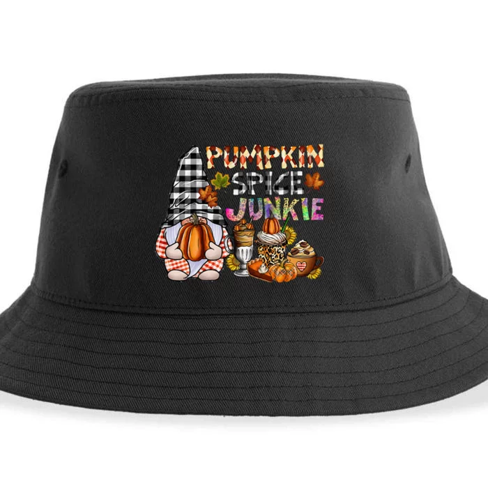 Autumn Gnome Pumpkin Spice Lover Fall Thanksgiving Vibes Sustainable Bucket Hat