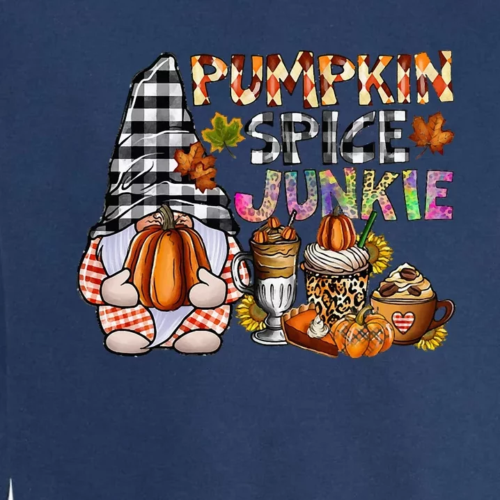 Autumn Gnome Pumpkin Spice Lover Fall Thanksgiving Vibes Garment-Dyed Sweatshirt