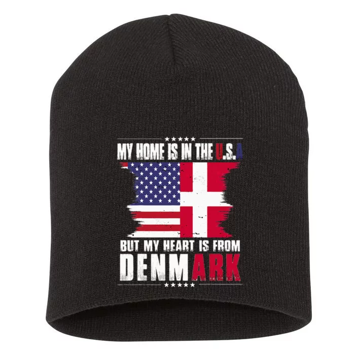 American Grown Patriot Danish American From Denmark Short Acrylic Beanie