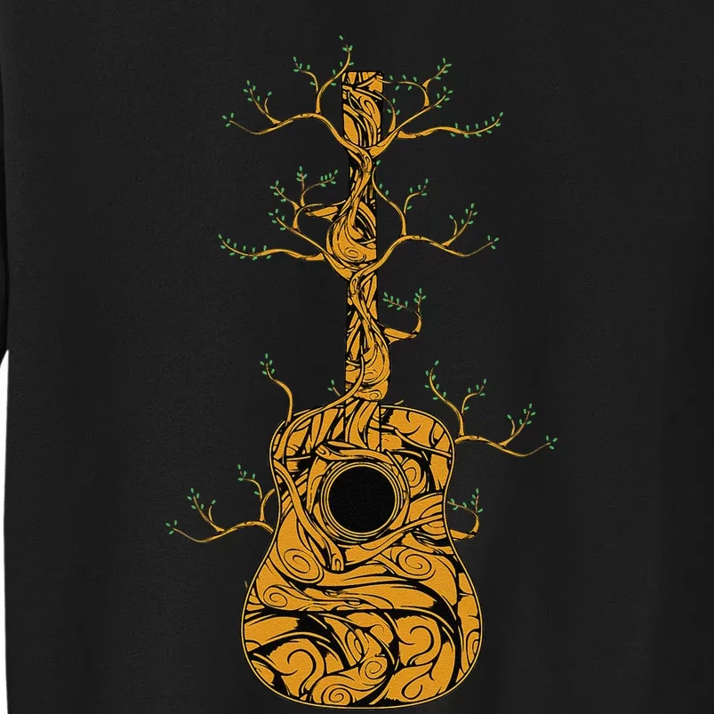 Acoustic Guitar Player Tree Nature Life Guitarist Musician Tall Sweatshirt