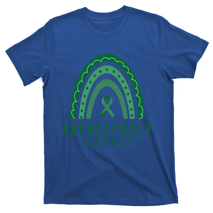 Anencephaly Green Rainbow Ribbon Awareness Month Gift T-Shirt