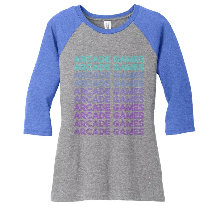 Arcade Games Retro Gaming Retro Vintage Funny Gift Women's Tri-Blend 3/4-Sleeve Raglan Shirt